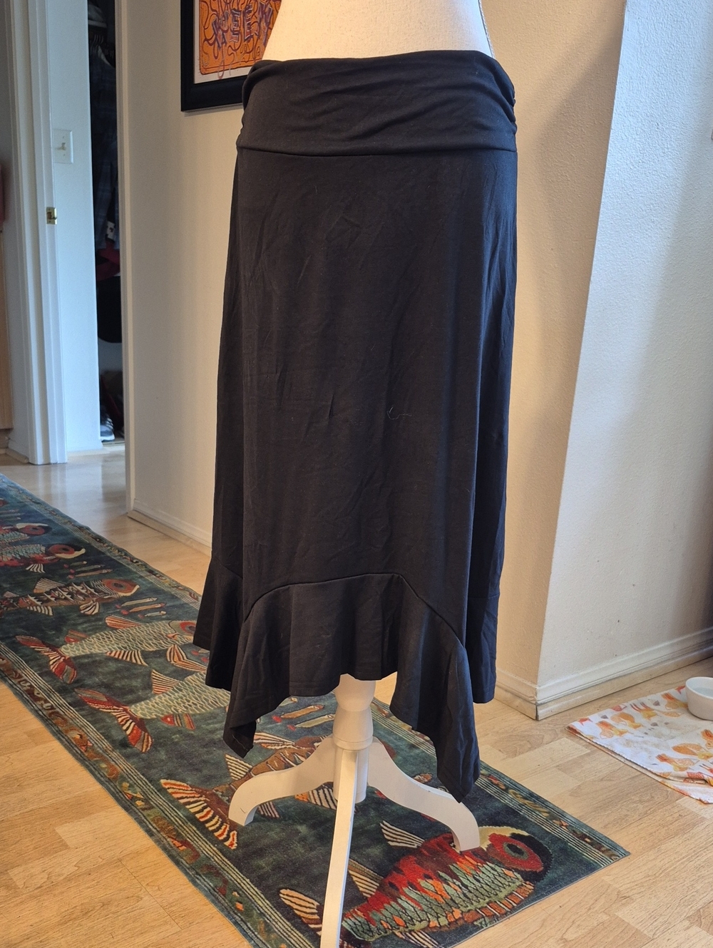 YSYOKOW Black Ruffled Skirt / Dress A Line Flowy